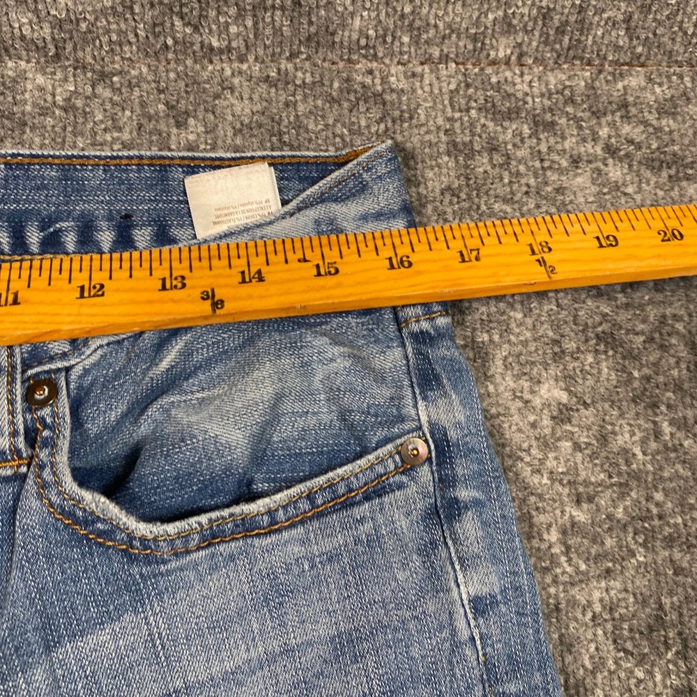 American‎ Eagle Mens Skinny Core Flex Distressed Patched Jeans Blue 32x34 - Picture 3 of 11